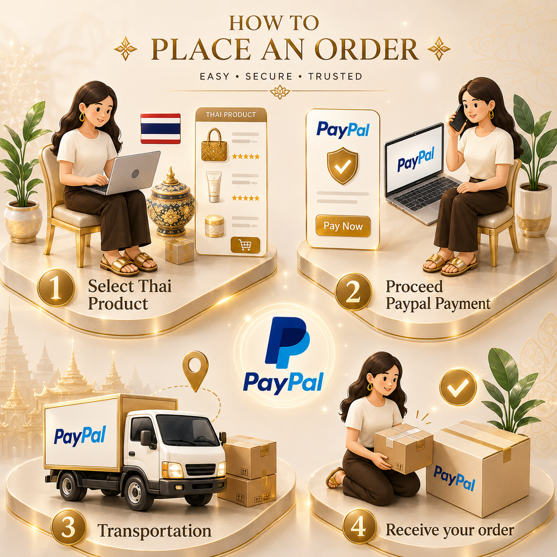 วิธีการชำระเงินผ่าน PayPal บน ThaishopWholesale.com